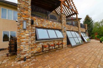 Golf Course home with Glass walls. Open